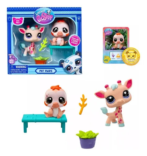 Set de figurine Hasbro Littlest Pet Shop, Seria 2 Pet Pairs, 2 figurine, 4+ ani, diverse modele