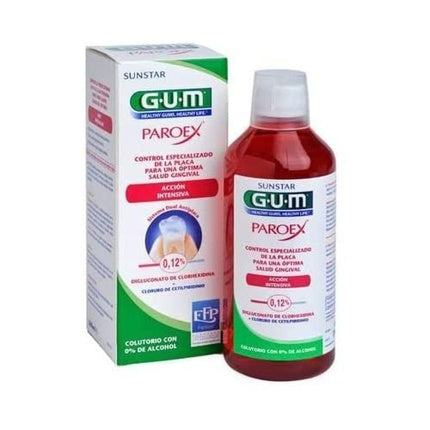 GUM PAROEX, Colutoriu antibacterian, Culoare roșie, Capacitate 500ml