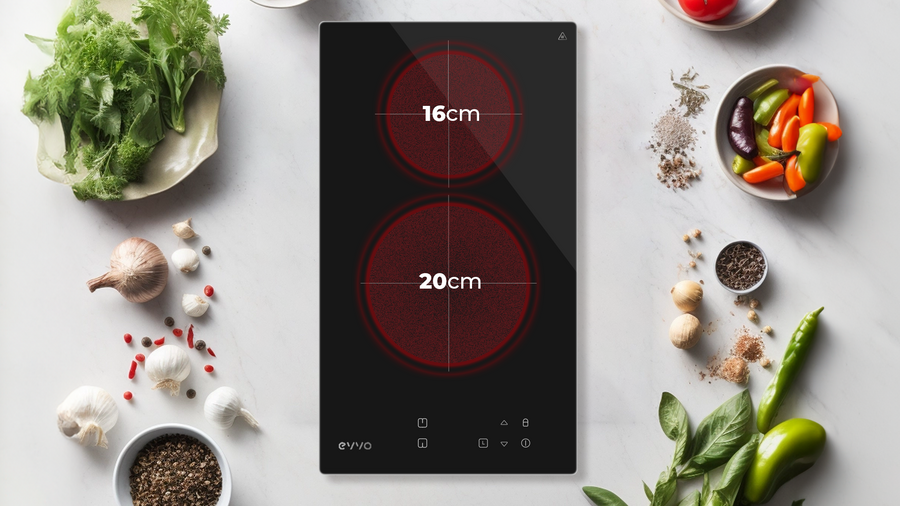 Plită vitroceramică Cecotec EVVO V30, 2 zone de gătit, 3000 W, 9 trepte de putere