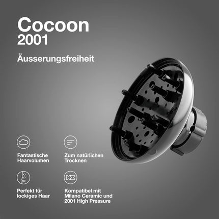 Difuzor Elchim Cocoon pentru Uscătoare de Păr - Volum Natural și Uscare Rapidă pentru Părul Creț