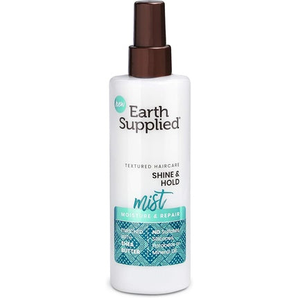 Spray de styling Earth Supplied Shine and Hold Mist, 270ml, alb cu cap brun