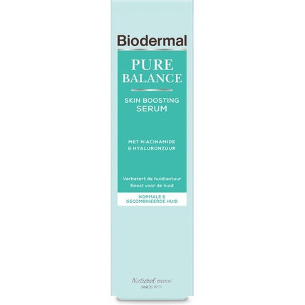 Serum facial Biodermal Pure Balance Skin Boosting Serum cu Niacinamidă și Acid Hialuronic