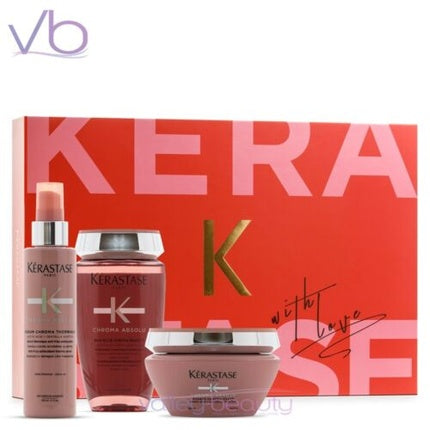 Set Îngrijire Păr Kérastase Chroma Absolu - Șampon 250ml, Mască 200ml, Ser Termic 150ml
