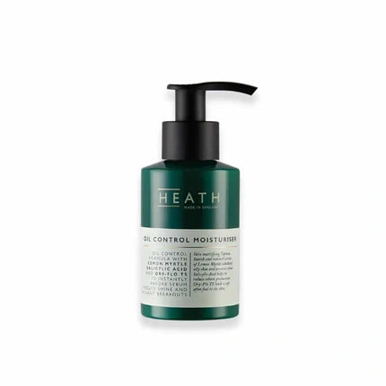 Heath London Oil Control Moisturiser, Cremă hidratantă control sebum, 100ml, sticlă verde cu pompă neagră