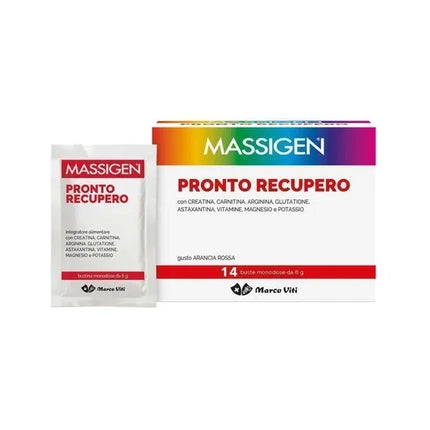 Massigen Pronto Recupero, Gust Portocală Roz, 14 Plicuri Monodosă