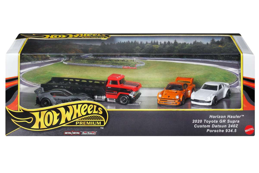 Set de vehicule Mattel Hot Wheels Premium, Horizon Hauler, 4 piese