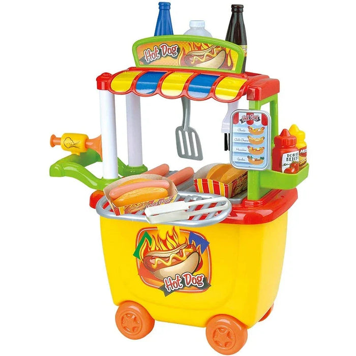 Set de joacă PlayGo Gourmet Hot Dog Cart, cărucior-tarabă pentru hot dog, cu accesorii
