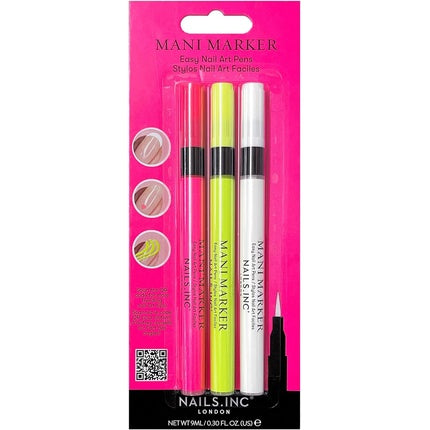 Markere unghii, Nails Inc, Neon, set 3 bucăți