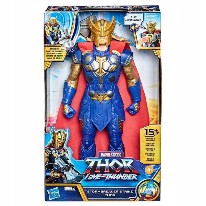 Figurină Hasbro Marvel Studios Thor: Love and Thunder, Stormbreaker Strike Thor, 15+ sunete și fraze, 4+ ani