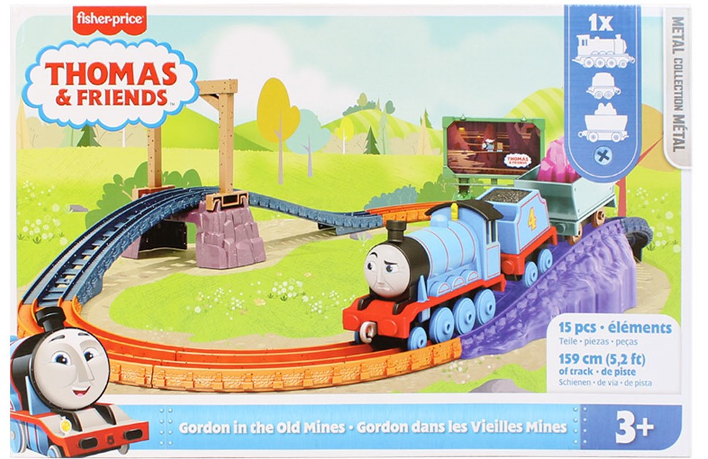 Set trenuleț Mattel Thomas & Friends, Gordon in the Old Mines, 15 piese, traseu de 159 cm, 3+ ani