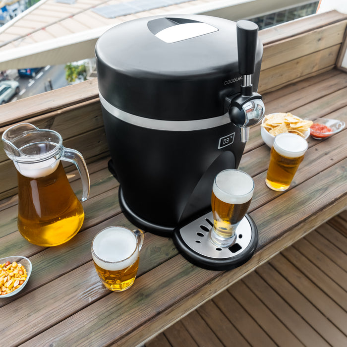 Dozator de bere Cecotec BeerFlow 5000, 5 l, 60 W, 3–6 °C, negru