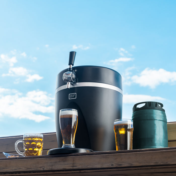 Dozator de bere Cecotec BeerFlow 5000, 5 l, 60 W, 3–6 °C, negru