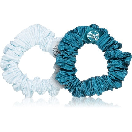Bandă de păr Invisibobble Sprunchie Slim Cool As Ice, set de 2 buc, albastru, argintiu