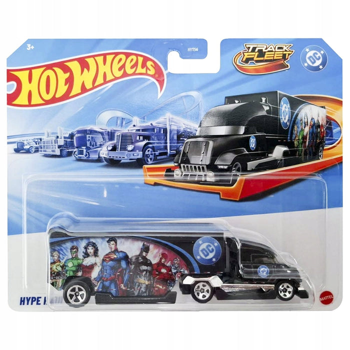 Camion Mattel Hot Wheels Track Fleet Hype Hauler, tematică DC, 3+ ani