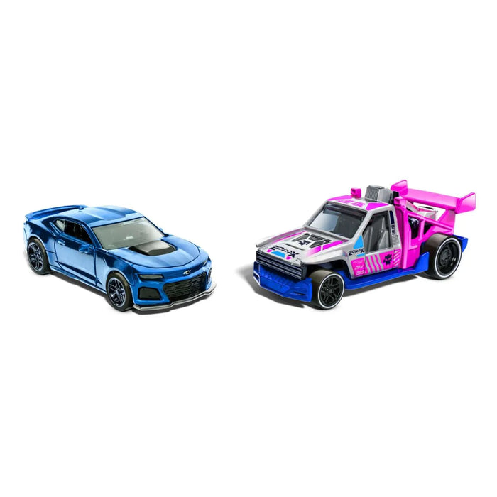 Set de mașinuțe Mattel Hot Wheels Pull-back Speeders, 2022 Camaro ZL1 și Lolux, 2 mașinuțe