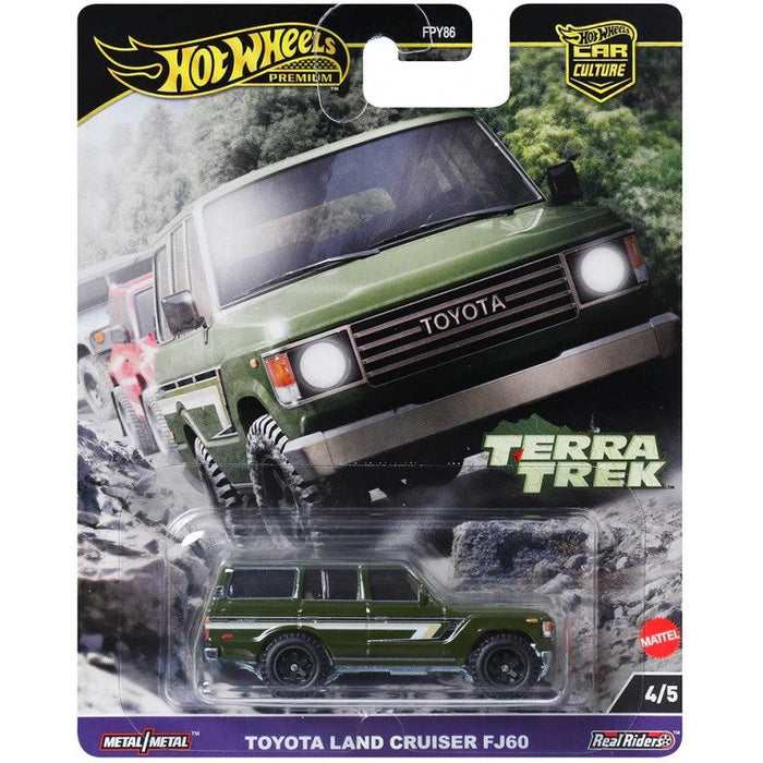 Mașinuță Mattel Hot Wheels Car Culture Terra Trek, Toyota Land Cruiser FJ60, metal/metal, Real Riders
