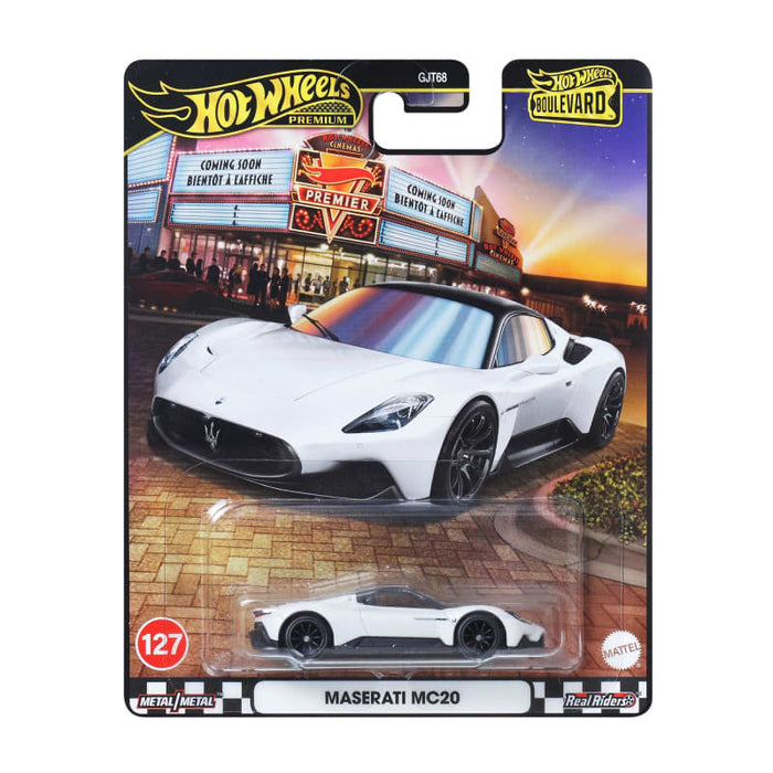 Mașinuță Mattel Hot Wheels Premium Boulevard, Maserati MC20, Metal/Metal, Real Riders