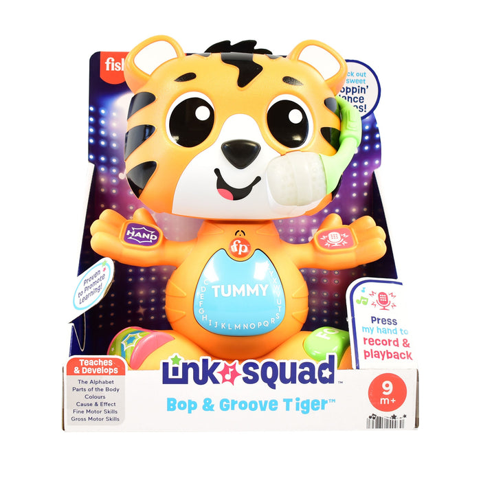 Jucărie interactivă Mattel Fisher-Price Link Squad, Bop & Groove Tiger, 9+ luni