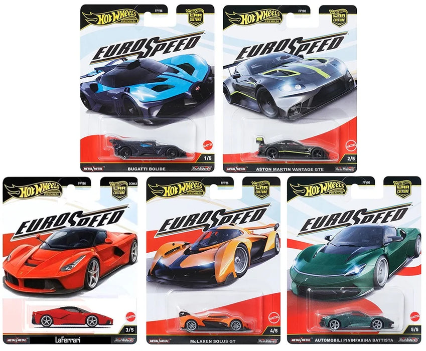 Mașinuță metalică Mattel Hot Wheels Car Culture Euro Speed, diverse modele, scara 1:64