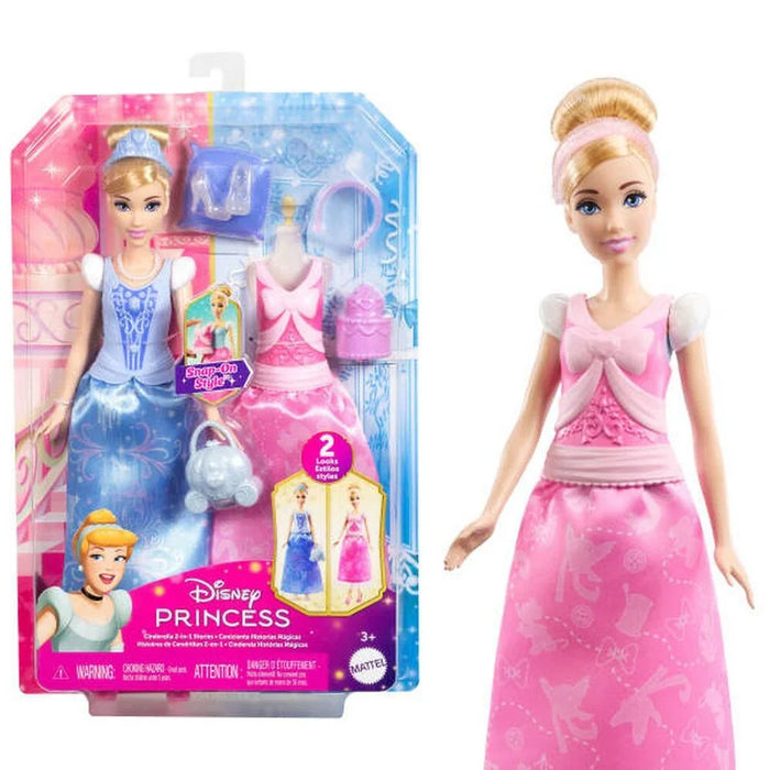 Păpușă Mattel Disney Princess, Cenușăreasa, 2 ținute, 30 cm, 3+ ani
