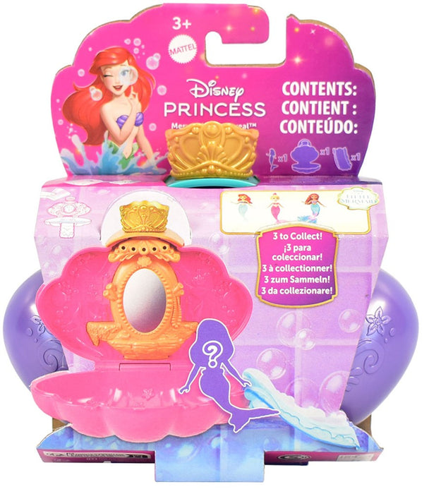 Păpușă surpriză Mattel Disney Princess Mermaid Surprise, sirenă în perlă mov, 3+ ani