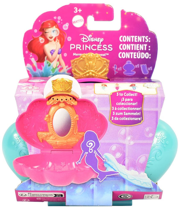 Păpușă surpriză Mattel Disney Princess Sirena, în perlă turcoaz, 3+ ani