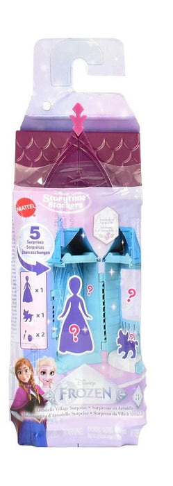 Set de joacă Mattel Disney Frozen, Arendelle Village Surprise, 5 piese, mini păpușă Elsa