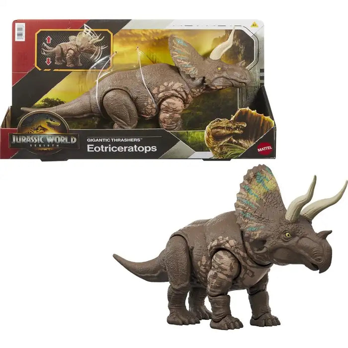 Figurină dinozaur Mattel Jurassic World Gigantic Thrashers, Eotriceratops, 4+ ani