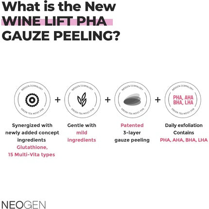 Pads Exfoliante DERMALOGY by NEOGENLAB Wine Lift PHA