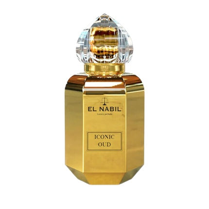 Parfum EL NABIL Iconic Oud, Extrait de Parfum, 65ml, sticlă aurie cu dop cristal