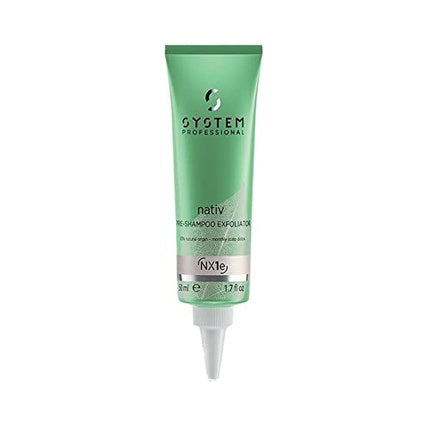 Exfoliant pentru scalp, System Professional Nativ Pre-Shampoo Exfoliator Lotion, 300ml, verde