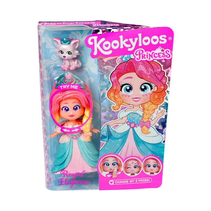 Păpușă Magicbox Kookyloos Princess, Royal Elegance, 3 expresii, cu animaluț