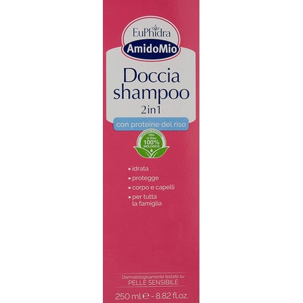 Amidomio 2-in-1 Fuchsia Shower Shampoo, 250ml, roz