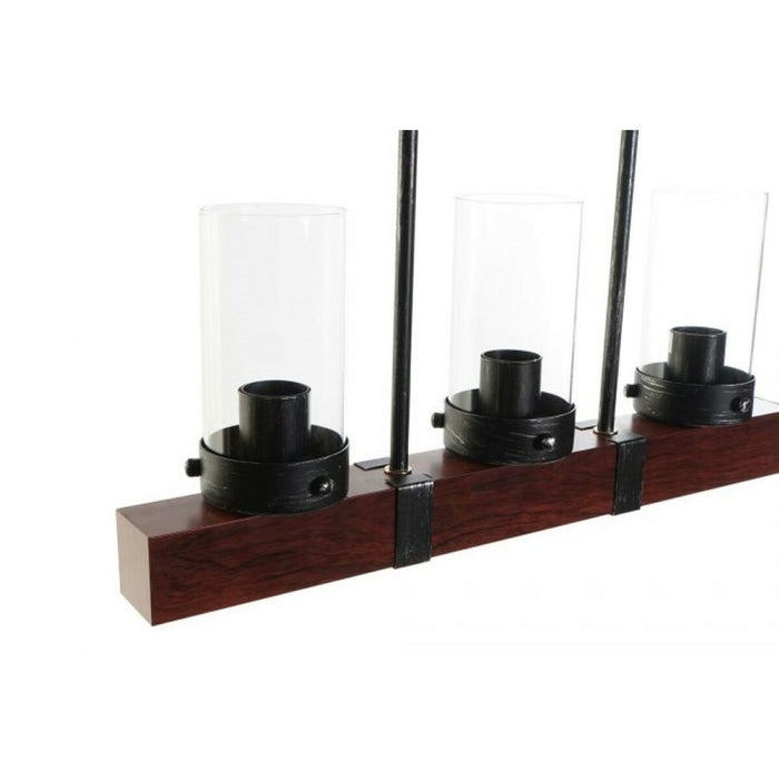 Lustră DKD Home Decor Geam Negru Maro Aluminiu (50 x 8 x 21 cm)