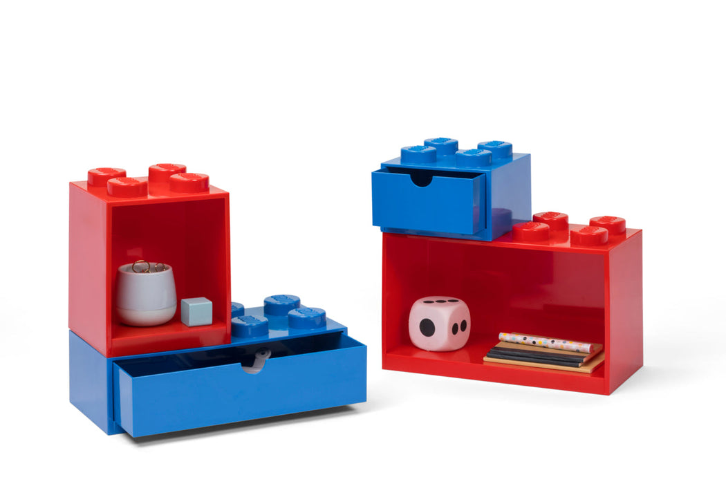 Sertar de birou LEGO, 4×2 butoni, albastru, 31,6 × 15,8 × 11,3 cm