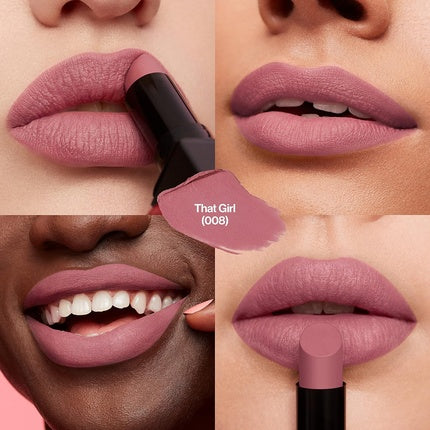 Ruj Revlon ColorStay Suede Ink That Girl, Culoare Roze Pudrat, Textură Mătăsos