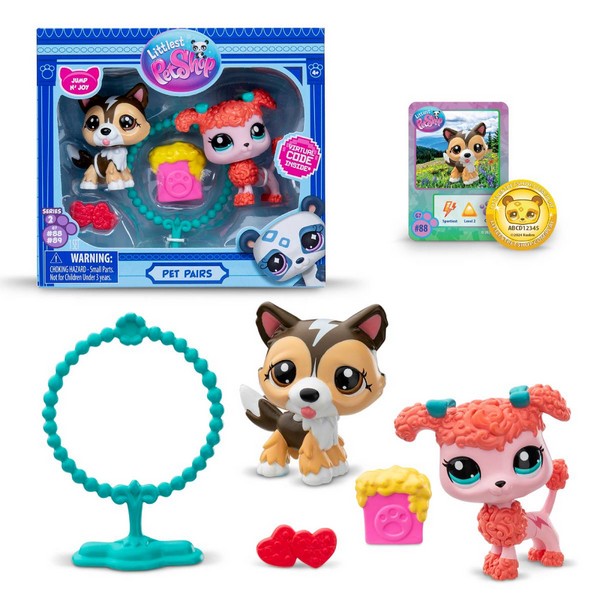 Set de figurine Hasbro Littlest Pet Shop, Jump N’Joy, 2 figurine, seria 2