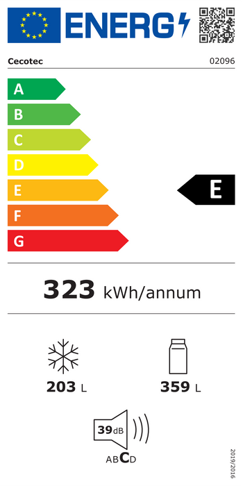Frigider side by side Cecotec Bolero CoolMarket SBS 562 Inox E, 562 l, Total No Frost, clasa E, inox