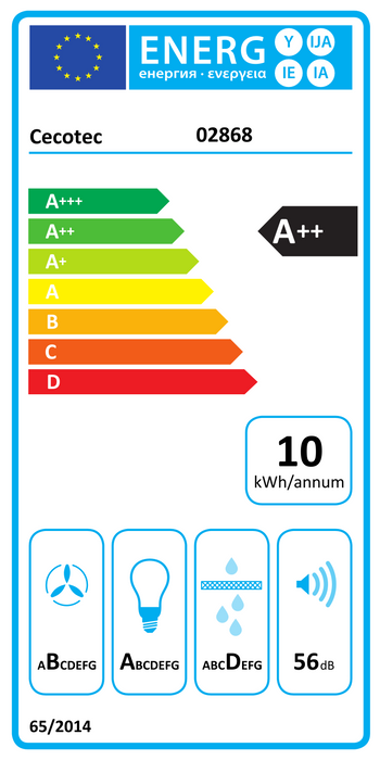 Hotă încorporabilă Cecotec Bolero Flux IT 755500, 550 m³/h, 75 cm, clasa A++, inox