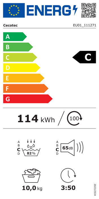 Uscător de rufe cu pompă de căldură Cecotec Bolero DressCode Dry 10505 Inverter Steel, 10 kg, 14 programe, clasa C, oțel