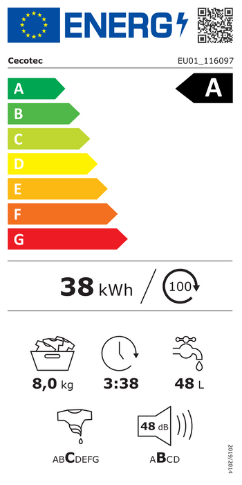 Mașină de spălat rufe Cecotec Bolero DressCode 8450 Inverter Steel, 8 kg, 1400 rpm, 16 programe, clasa A