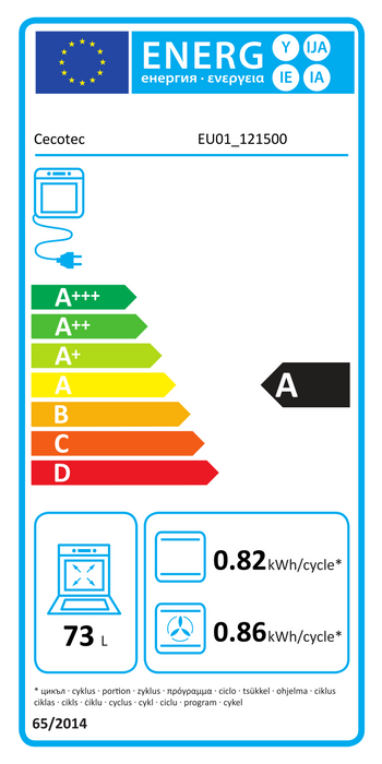 Cuptor încorporabil multifuncțional cu Air Fryer Cecotec Bolero Hexa AF326000 Line A, 73 l, 3250 W, clasa A