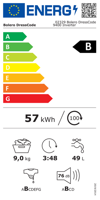 Mașină de spălat rufe Cecotec Bolero DressCode 9400 Inverter, 9 kg, 1400 rpm, clasa B, albă