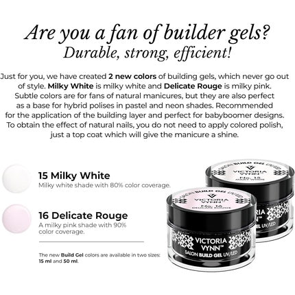 Gel Builder Victoria Vynn, No. 15 Milky White, 15ml