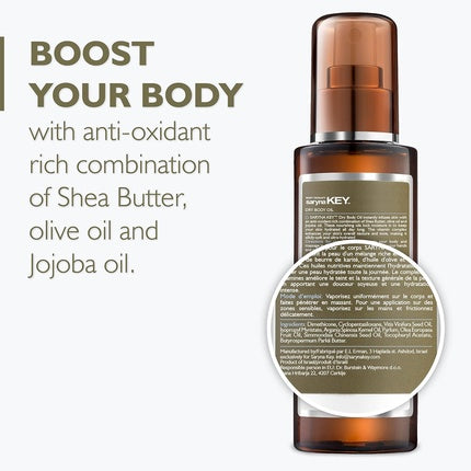 Ulei de corp pentru piele uscată și normală cu unt de shea african pur, ulei de măsline, ulei de jojoba - Ulei hidratant pentru corp