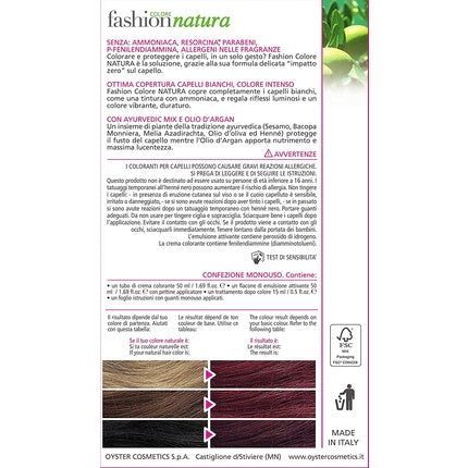 Vopsea Păr Fashion Natural, Rosso Scuro (6.6), Set cu Developer și Tratament După Vopsire