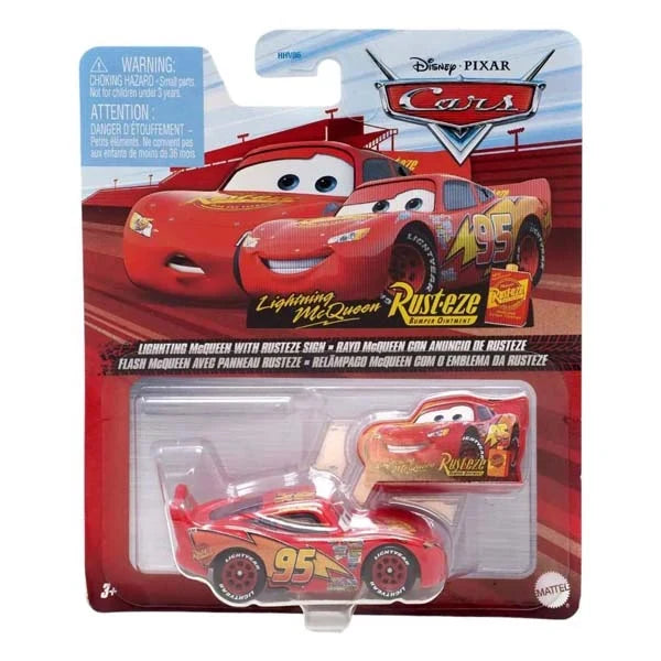 Mașinuță Mattel Cars 3, Lightning McQueen cu panou Rust-eze, 3+ ani