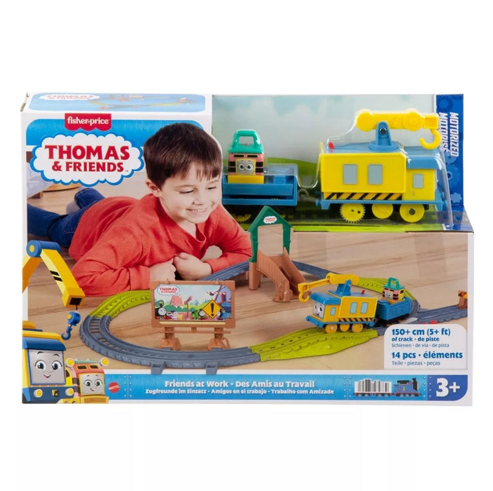 Set de tren motorizat Mattel Thomas & Friends Friends at Work, 14 piese, pistă de peste 150 cm, 3+ ani