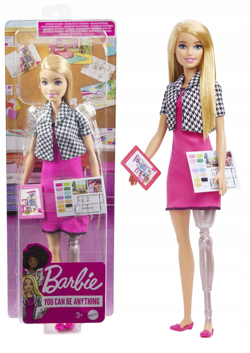 Păpușă Mattel Barbie, Designer de interior, cu proteză de picior, 30 cm, 3+ ani