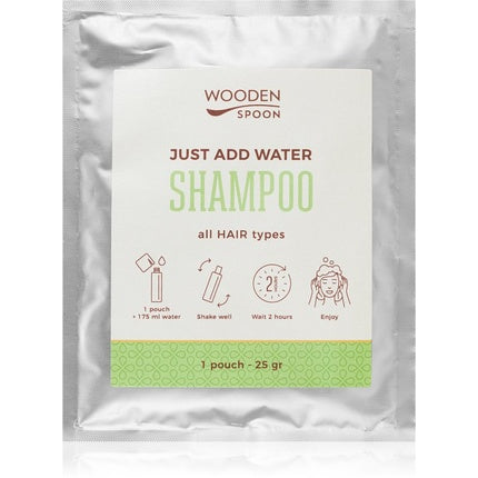 Șampon solid, Wooden Spoon, Just Add Water, natural pentru păr lucios și moale, 25g